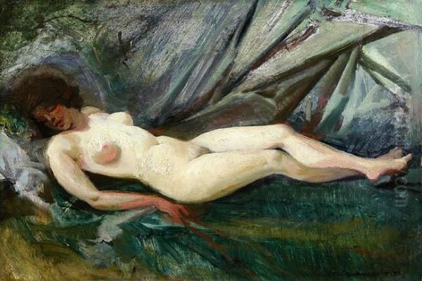 Akt Oil Painting by Waclaw Chodkowski