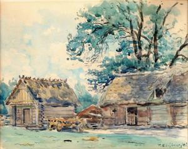 Zagroda Oil Painting by Tadeusz Cieslewski