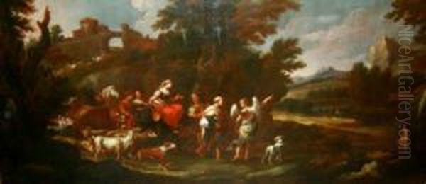 L'angelo Che Indica La Strada Per La Terra Promessa Oil Painting by Pier Francesco Cittadini Il Milanese
