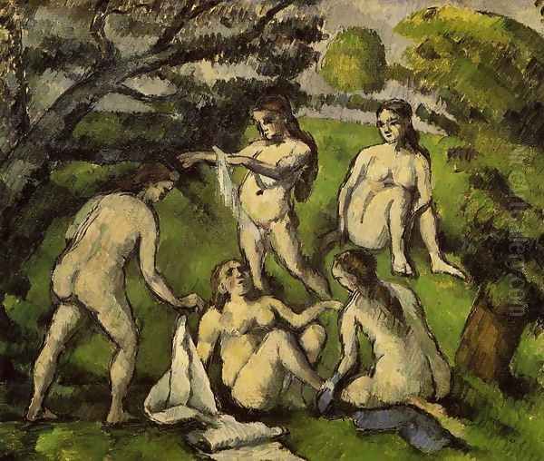 Five Bathers Oil Painting by Paul Cezanne