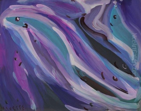 Sea Of Violet & Oil Painting by Merton Clivette