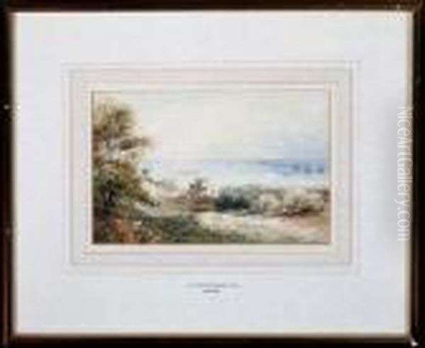 A Mediterranean Coastal Scene With Ships At Anchor In The Distance Oil Painting by William Collingwood Smith
