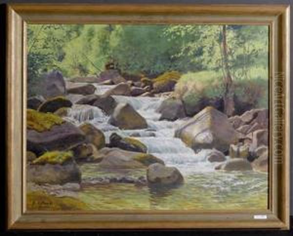 Bergbach. 1943. Oil Painting by Plinio Colombi