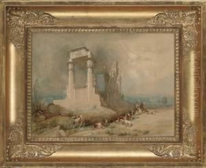 Goatherders Beside Ruins, Egypt