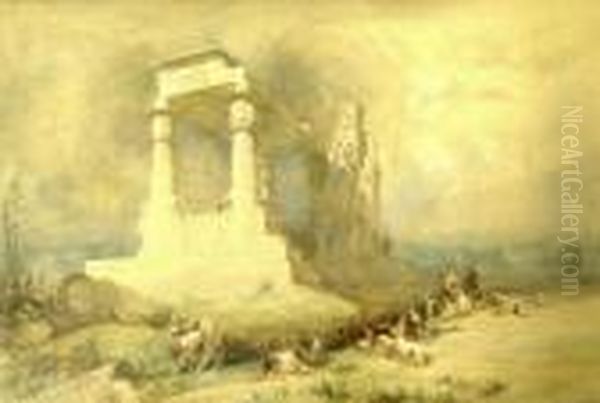 North African Scene Oil Painting by Alfred Charles Conrade