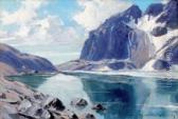  Lac De L'echauda  Oil Painting by Charles Henry Contencin