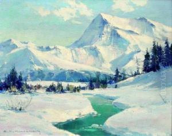Zweissimen En Hiver Oil Painting by Charles Henry Contencin