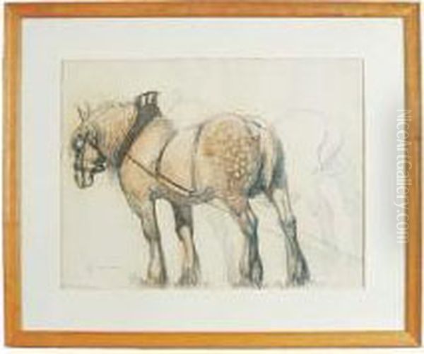 Cheval De Trait Oil Painting by Albert Copieux