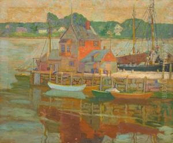 The Harbor Quay Oil Painting by Fern Isabel Coppedge