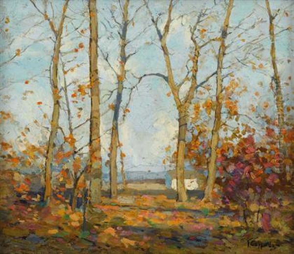 Autumn Landscape Oil Painting by Fern Isabel Coppedge