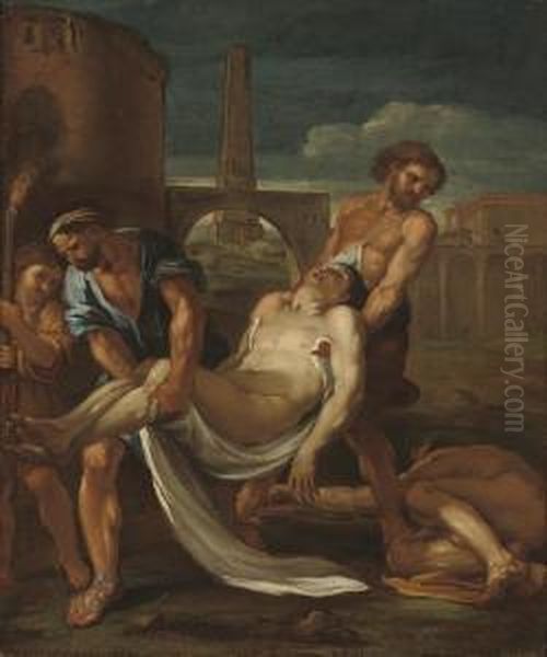 The Plague At Ashdod Oil Painting by Guglielmo Cortese Il Borgognone