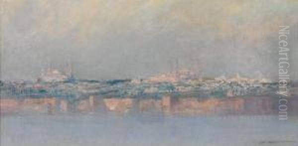 Veduta Di Costantinopoli Presa Dal Bosforo Oil Painting by Charles Cottet