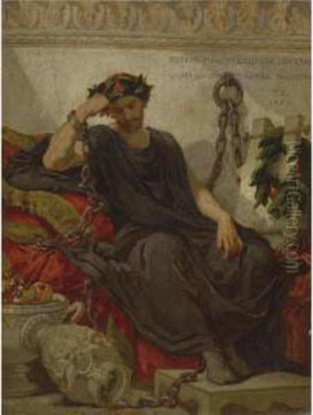 Damocles Oil Painting by Thomas Couture