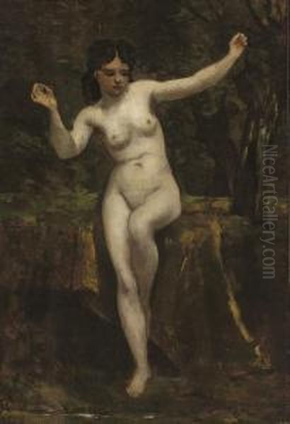 Venus At A Forest Pool Oil Painting by Thomas Couture