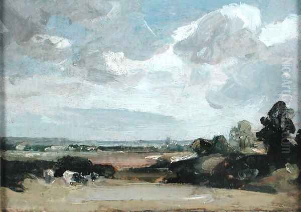 Dedham from Langham Oil Painting by John Constable