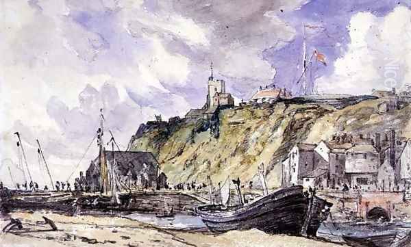 The Harbour, Folkestone, 1833, Oil Painting by John Constable
