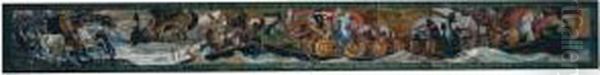 Study For The Panel The Viking's
 Bride, From The Frieze Decoration The Skeleton In Armour Oil Painting by Walter Crane