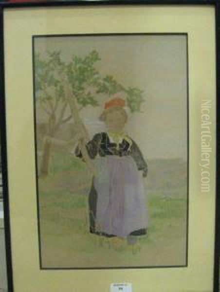 Enfant A La Branche Oil Painting by Suzanne Crepin