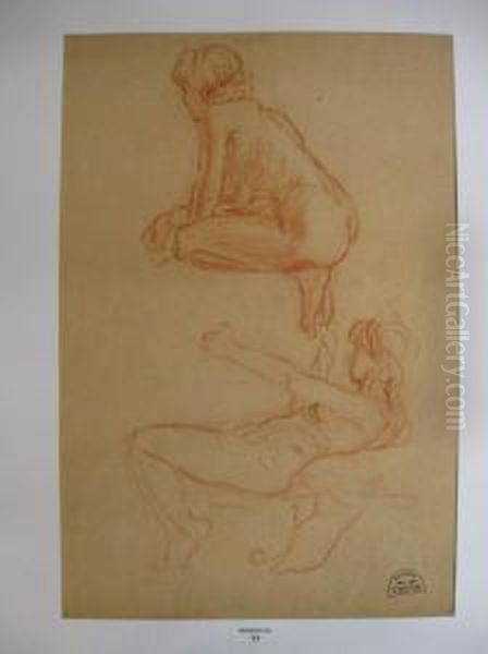 Deux Nus Feminins Oil Painting by Suzanne Crepin