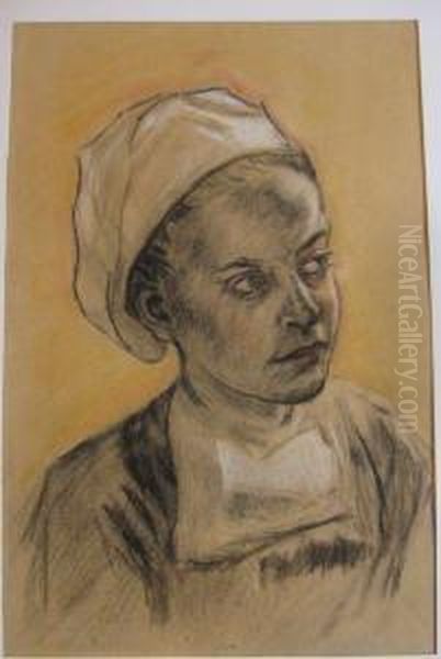 Femme Au Bonnet Oil Painting by Suzanne Crepin