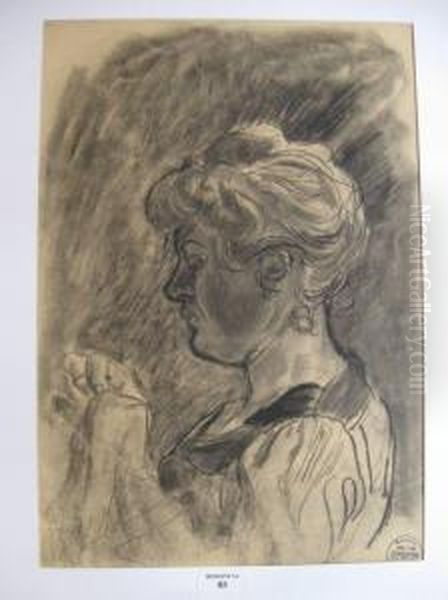 Femme Cousant Oil Painting by Suzanne Crepin