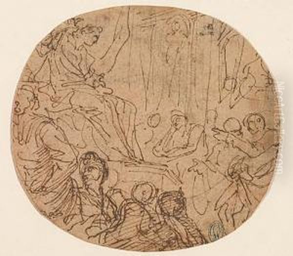 A Ruler Administering Justice Oil Painting by Domenico Cresti (see Passignano)