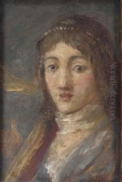Femme En Buste De Trois Quarts Oil Painting by Henry Cros