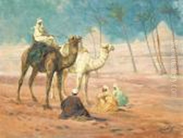 Sivatagban Oil Painting by Karoly Cserna