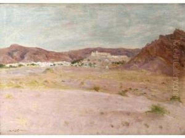Paysage D'afrique Du Nord Oil Painting by Henry D Estienne