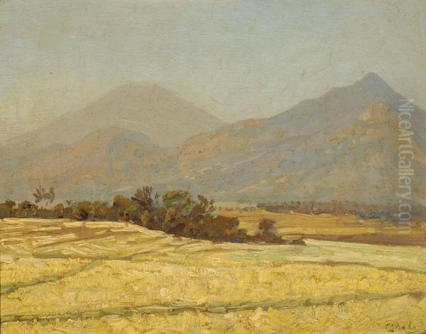A Javanese Landscape Oil Painting by Carel Lodewijk, Dake Jr.