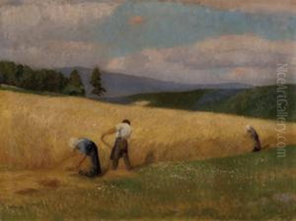 Getreideernte Oil Painting by Constantin Damianos