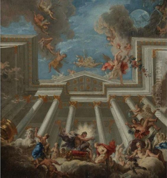 Helios Annointing His Son Phaeton Oil Painting by Pietro Dandini
