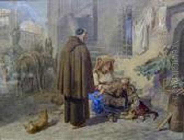 Street Scene In Rome Oil Painting by Felix Octavius Carr Darley