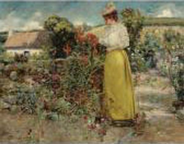Among The Flowers, Giverny Oil Painting by Dawson Dawson-Watson