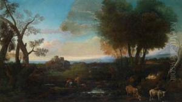 Blick In Die Romische Campagna Oil Painting by Alessio De Marchis