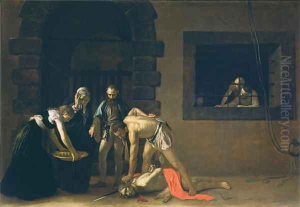The Decapitation of St. John the Baptist, 1608 Oil Painting by Caravaggio