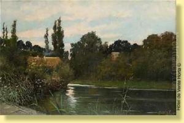 Etang A Linkebeek Oil Painting by Prosper De Wit