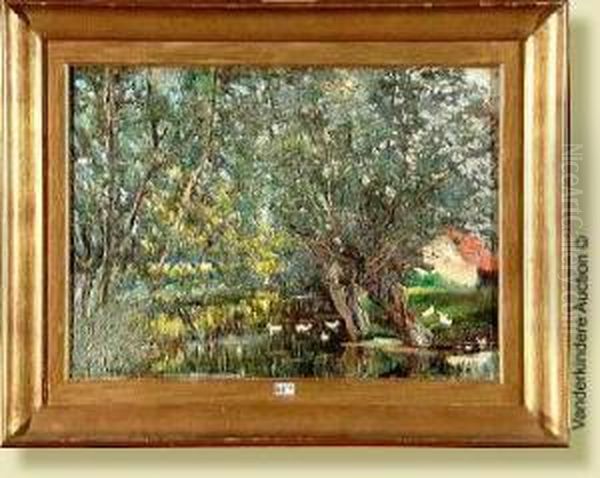 Riviere Aux Canards Oil Painting by Prosper De Wit