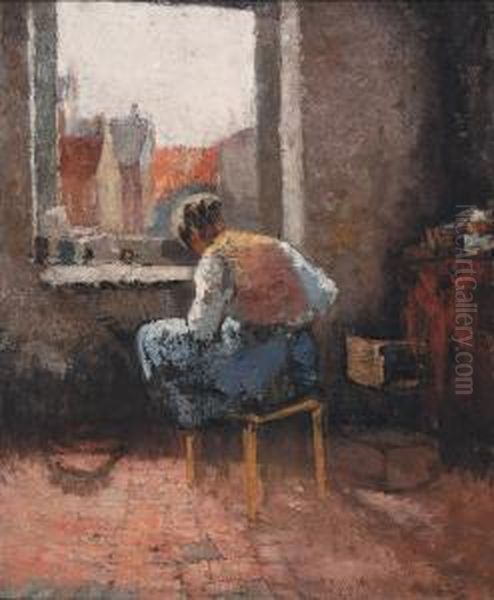 De Schoenlapper Oil Painting by Prosper De Wit
