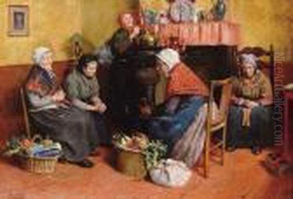 Marktdag Oil Painting by Prosper De Wit