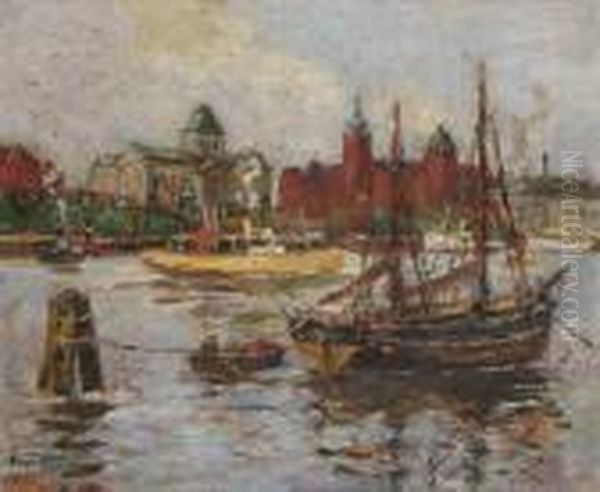 Hafen Von Stettin Oil Painting by Eugene Dekkert
