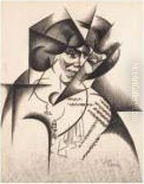 Portrait De Femme Oil Painting by Felix Aime Del Marle