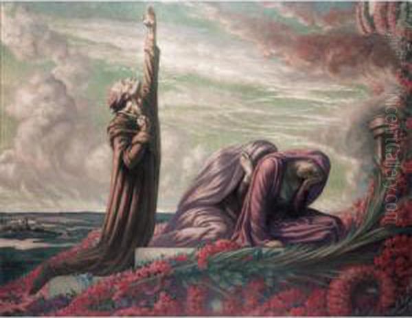 Sur Les Tombes Des Martyrs Oil Painting by Jean Delville