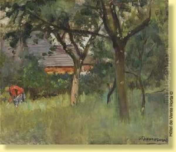 Le Ramassage Au Verger Oil Painting by Alexandre Denonne