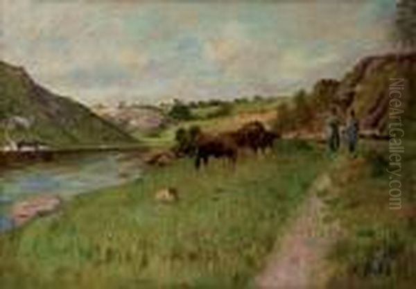 Paysage De La Creuse Toile Oil Painting by Leon Detroy