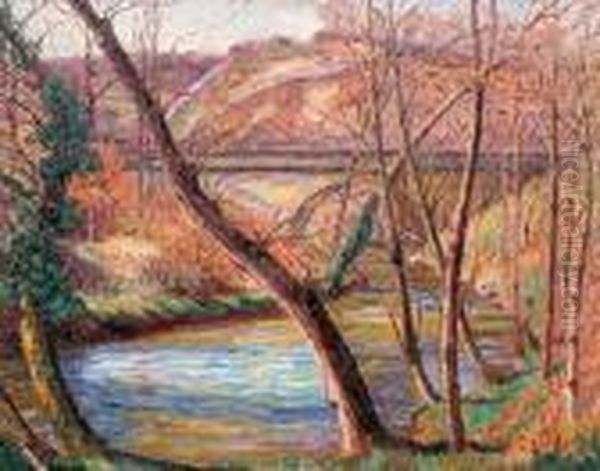 Pont A Gargillesse. Oil Painting by Leon Detroy