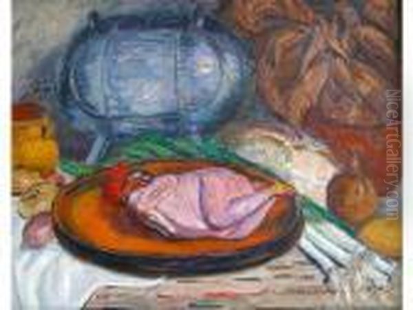  Naturemorte Au Coq  Oil Painting by Leon Detroy