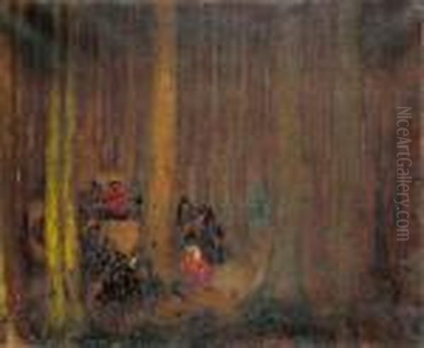 La Halte Des Brigands Oil Painting by Andre Devambez