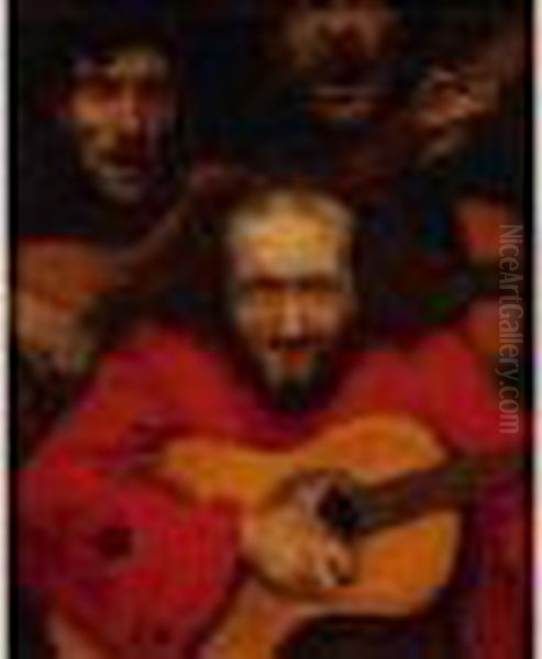 Les Trois Guitaristes Oil Painting by Andre Devambez