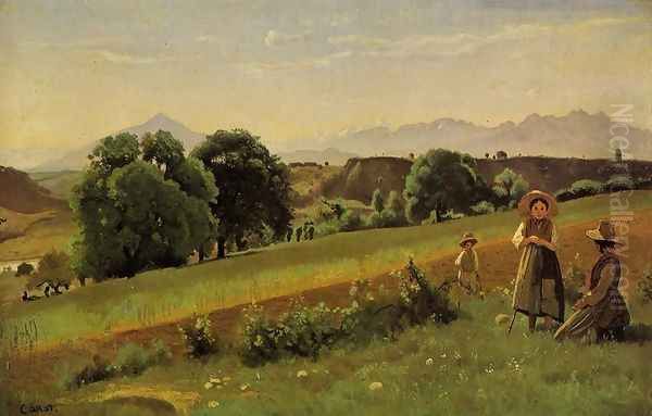 Mornex Landscape Oil Painting by Jean-Baptiste-Camille Corot